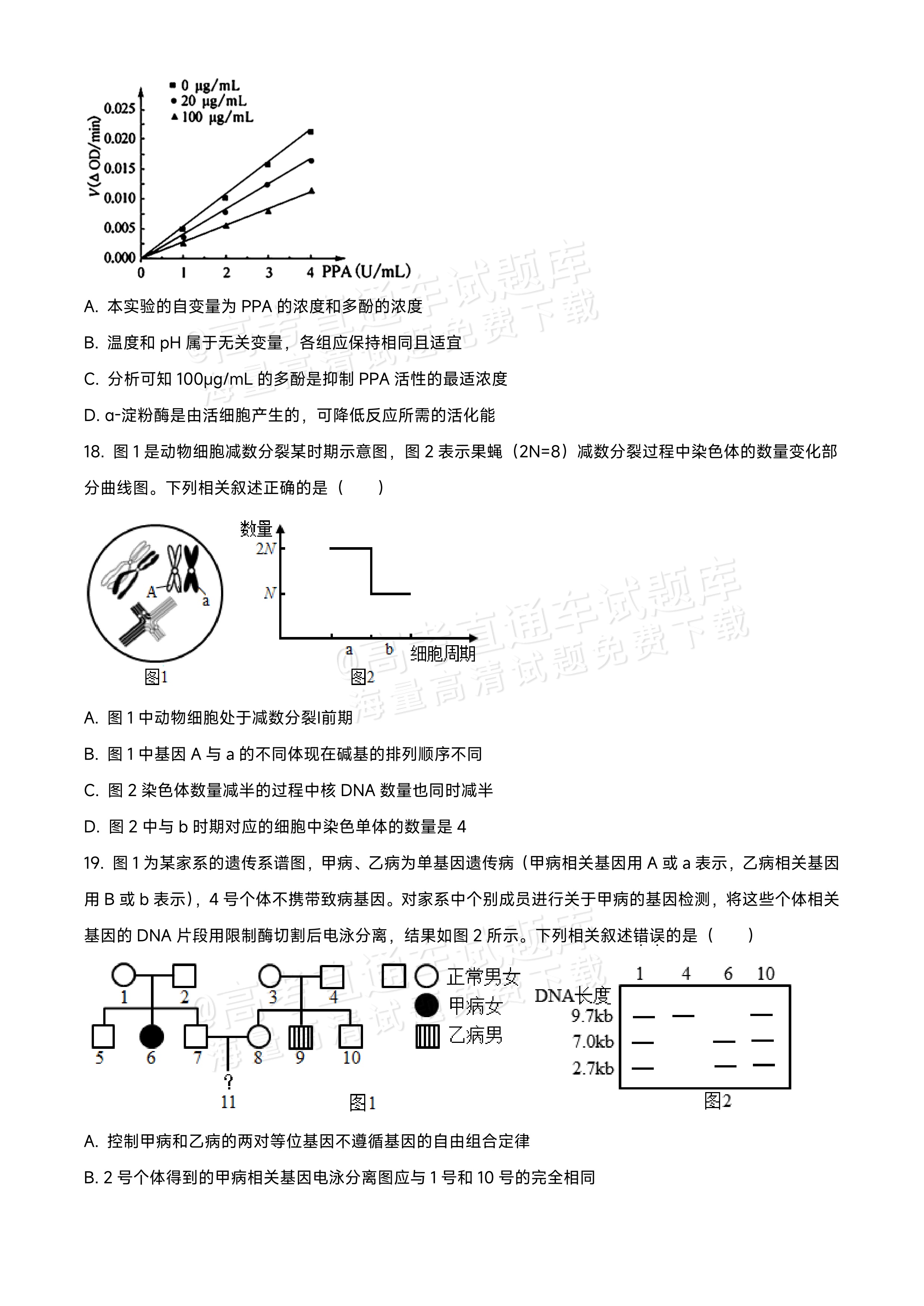 2026黑龙江龙西北九校高三9月开学考生物试题及参考答案 第6页