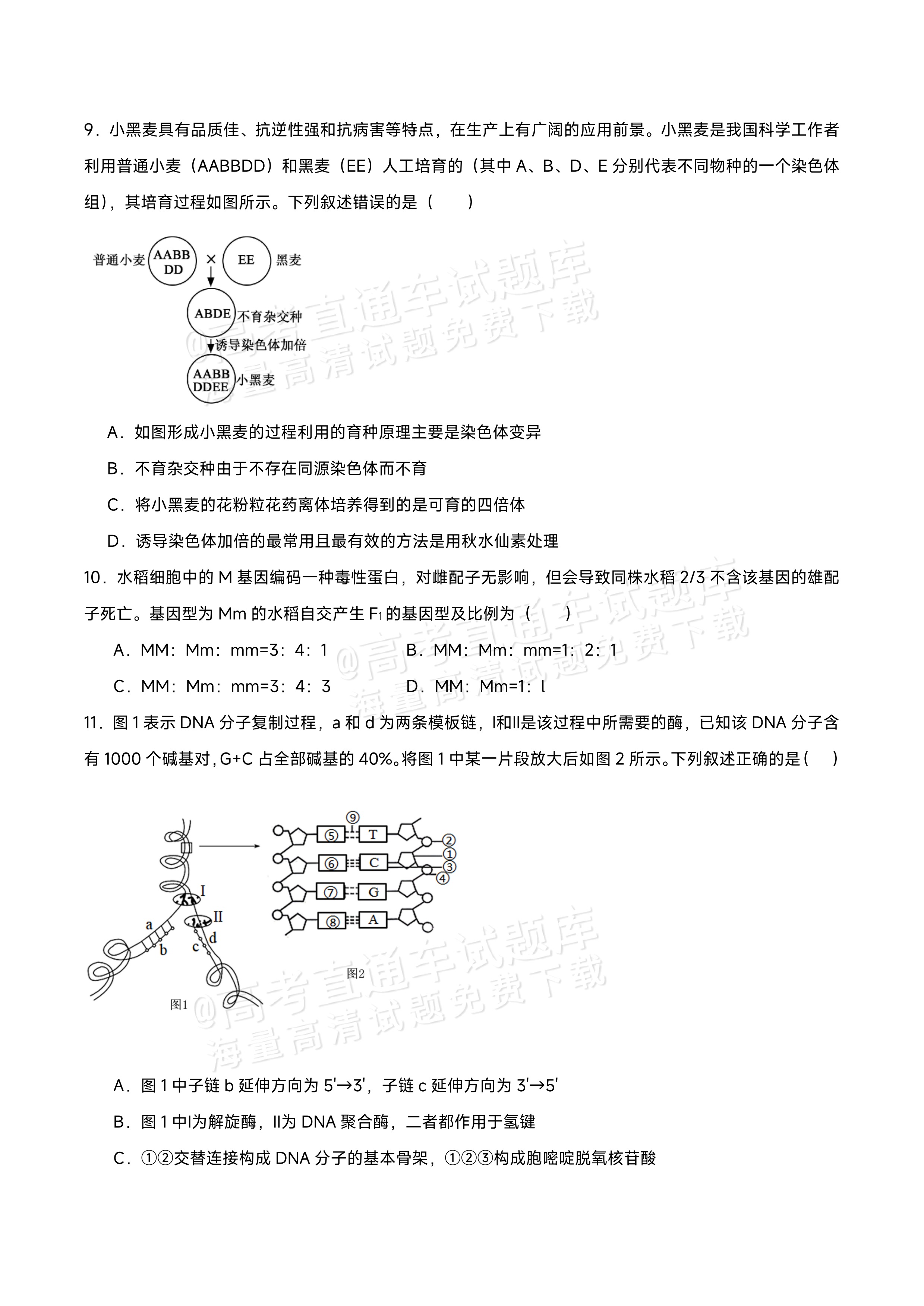 2026江西宜春丰城第九中学高二上学期开学考生物试题及参考答案 第3页