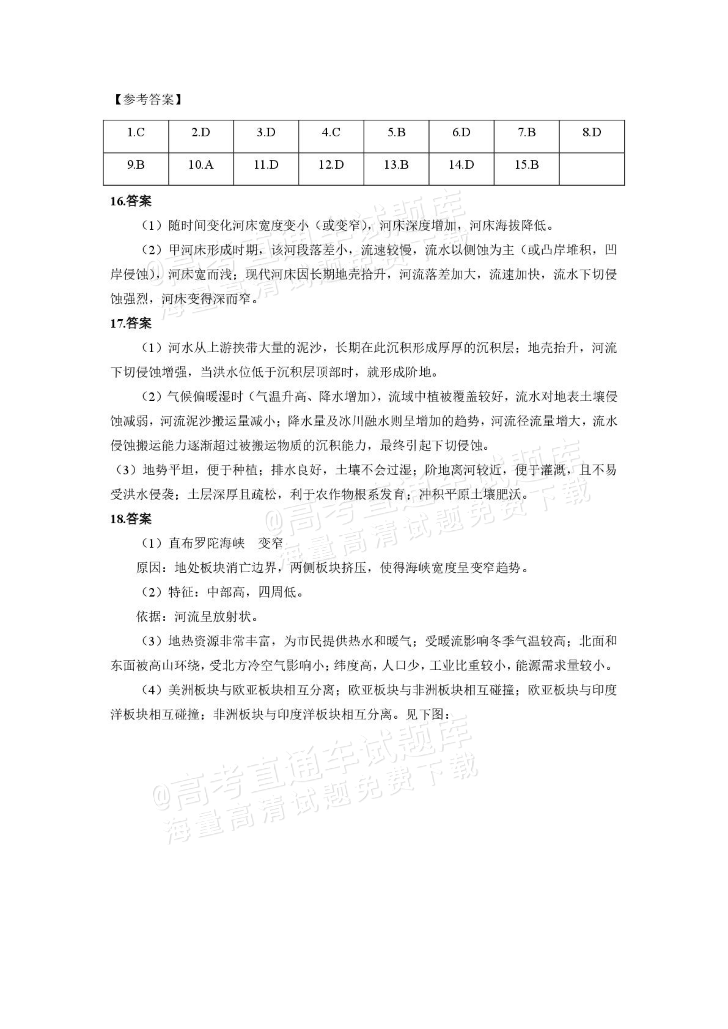 2026山西长治长子县第一中学高二9月月考地理试题及参考答案 答案 第1页