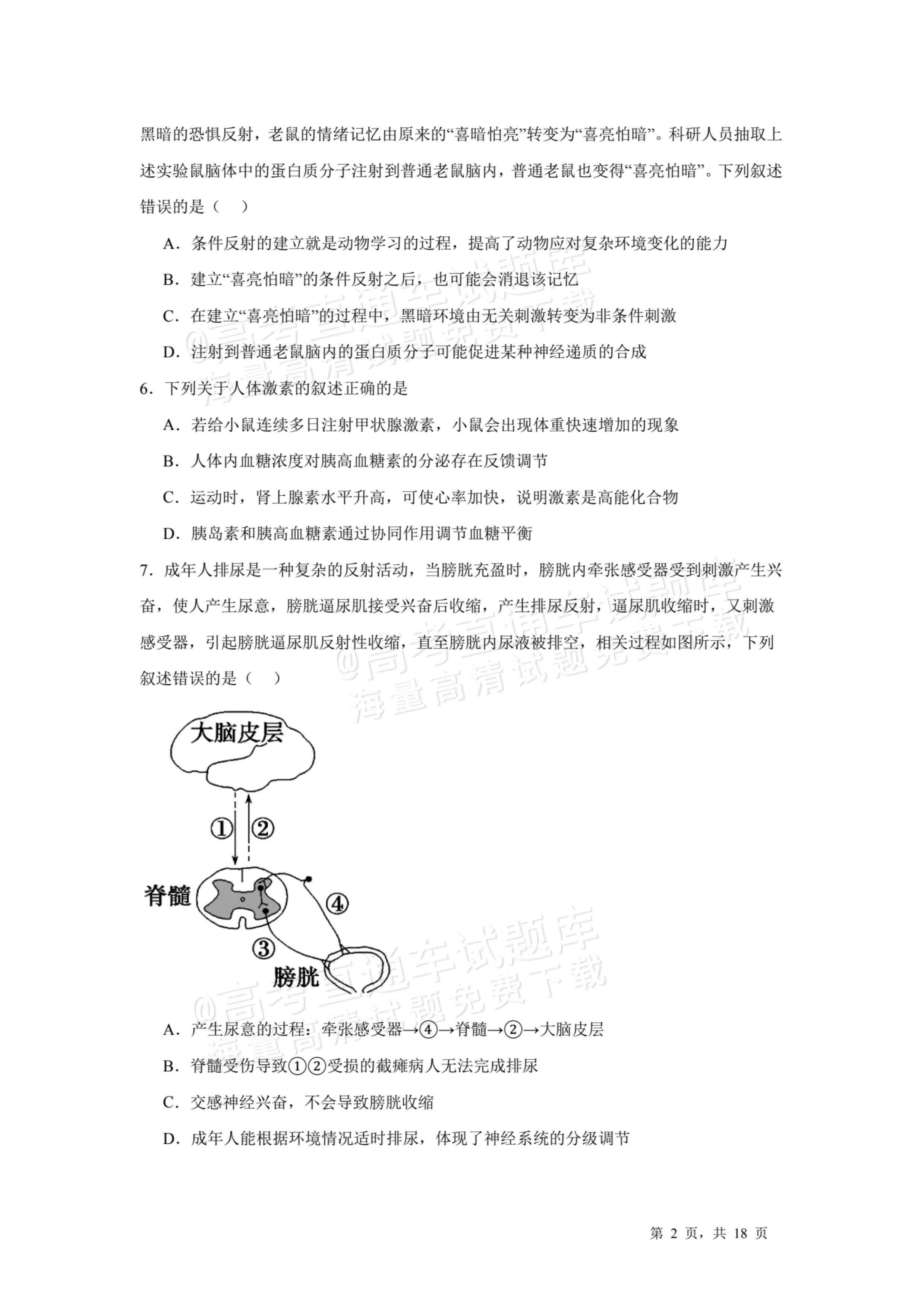 2026河源龙川县第一中学高二10月月考生物试题及参考答案 第2页