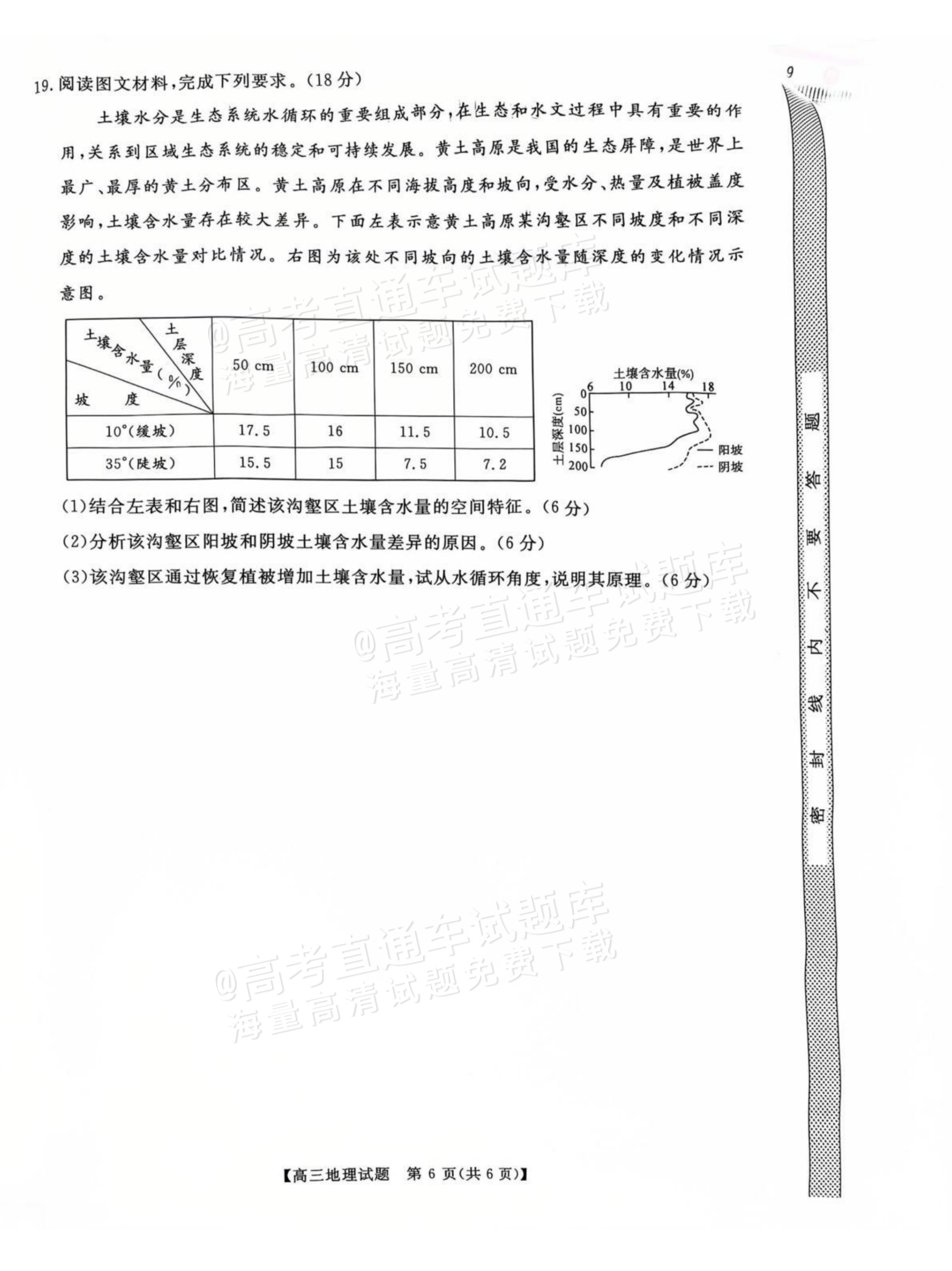 2026湖南天壹名校联盟高三11月期中考地理试题及参考答案 第6页
