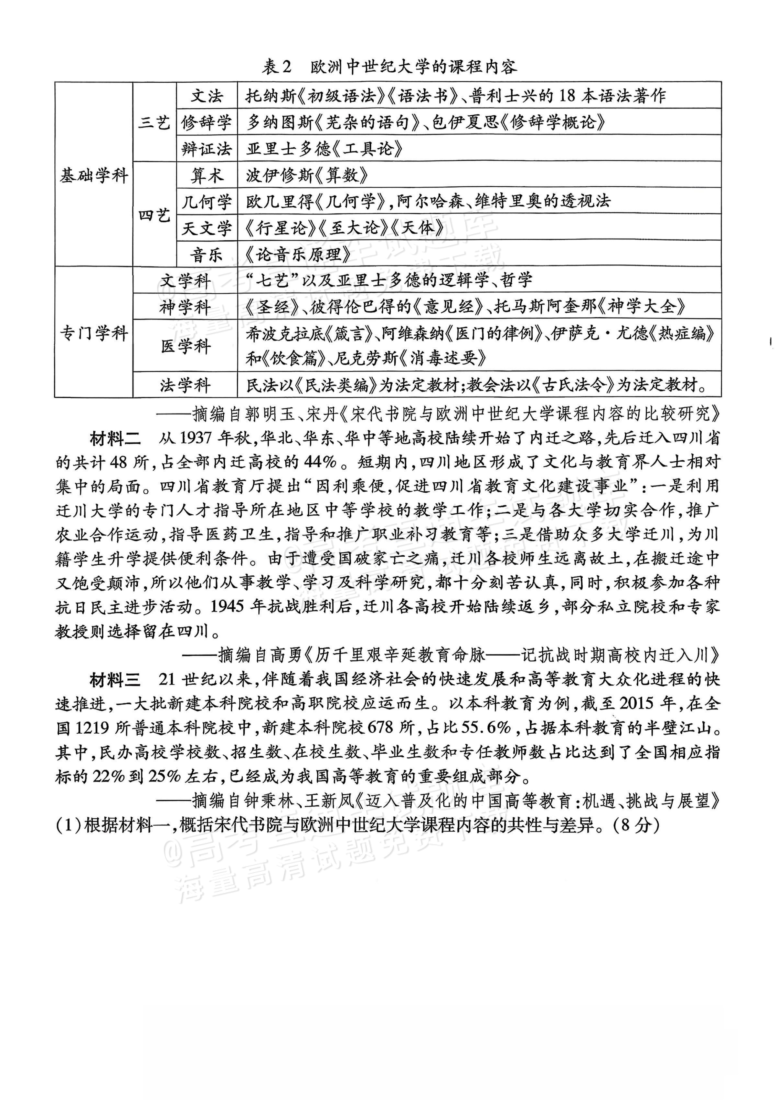 2026重庆南开中学高三1月第五次质量检测历史试题及参考答案 第5页
