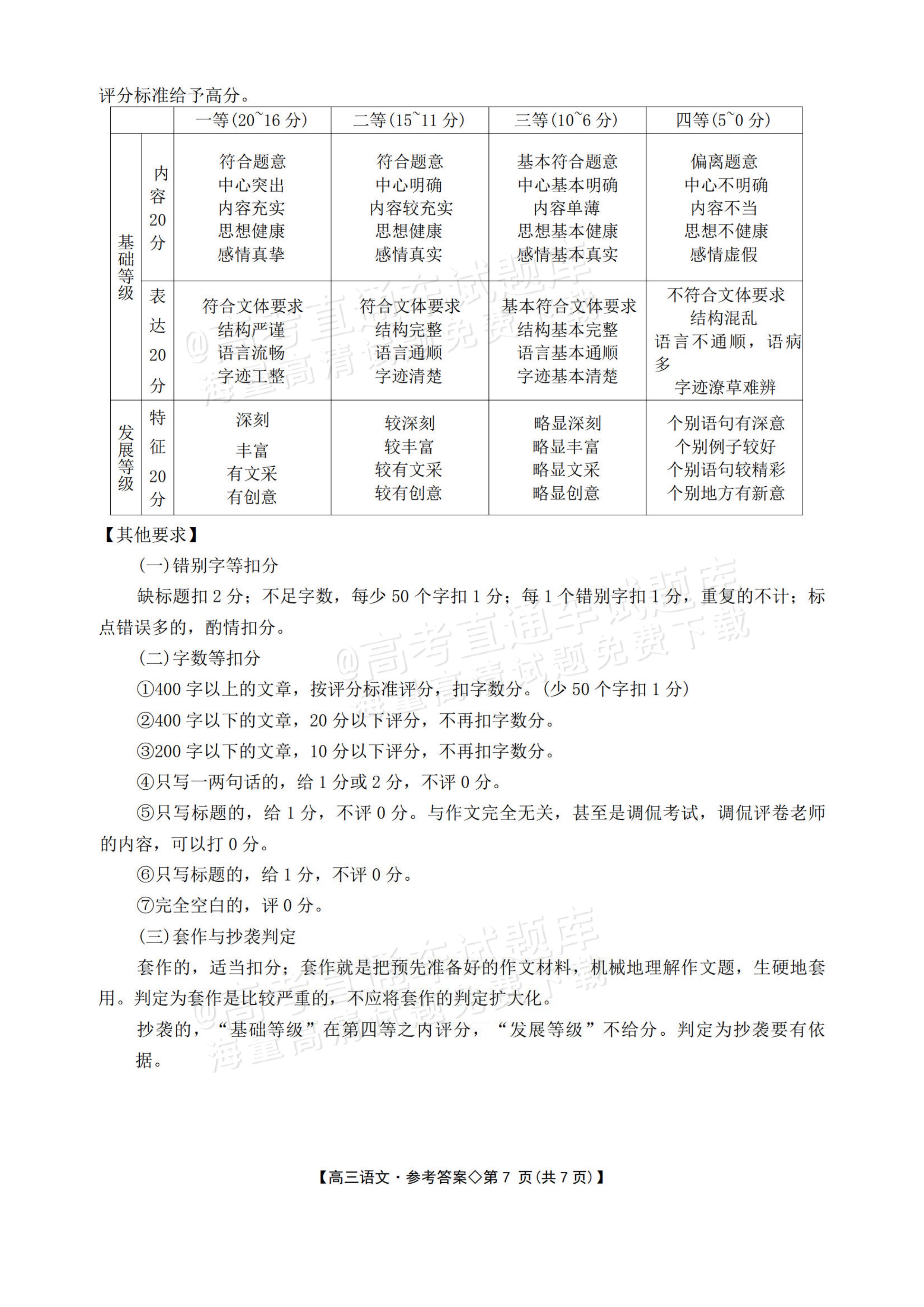 2026安徽阜阳高三一模语文作文：“诚”（含解析） 答案 第2页