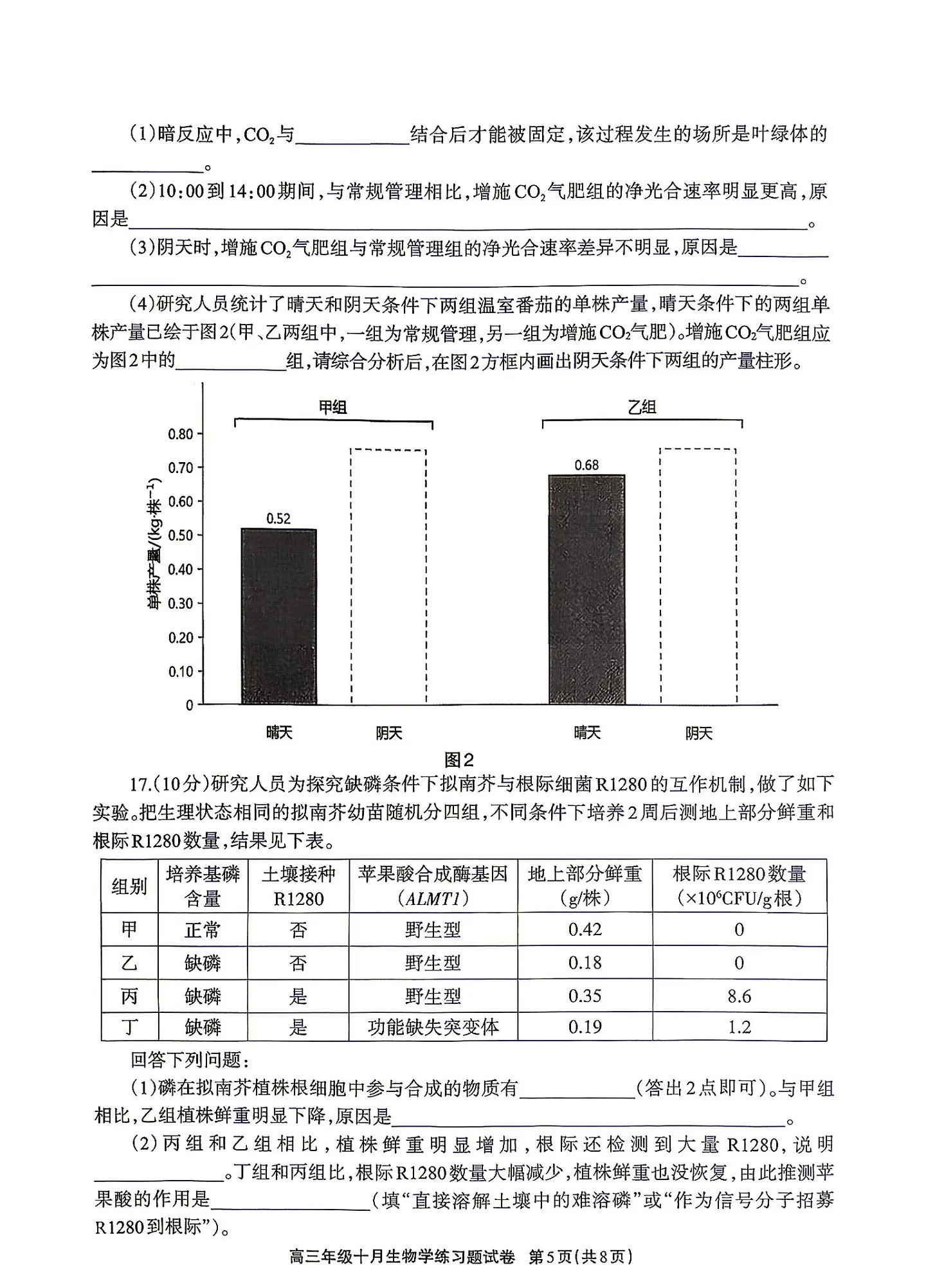 2027德阳高三10月联考生物试题 第5页