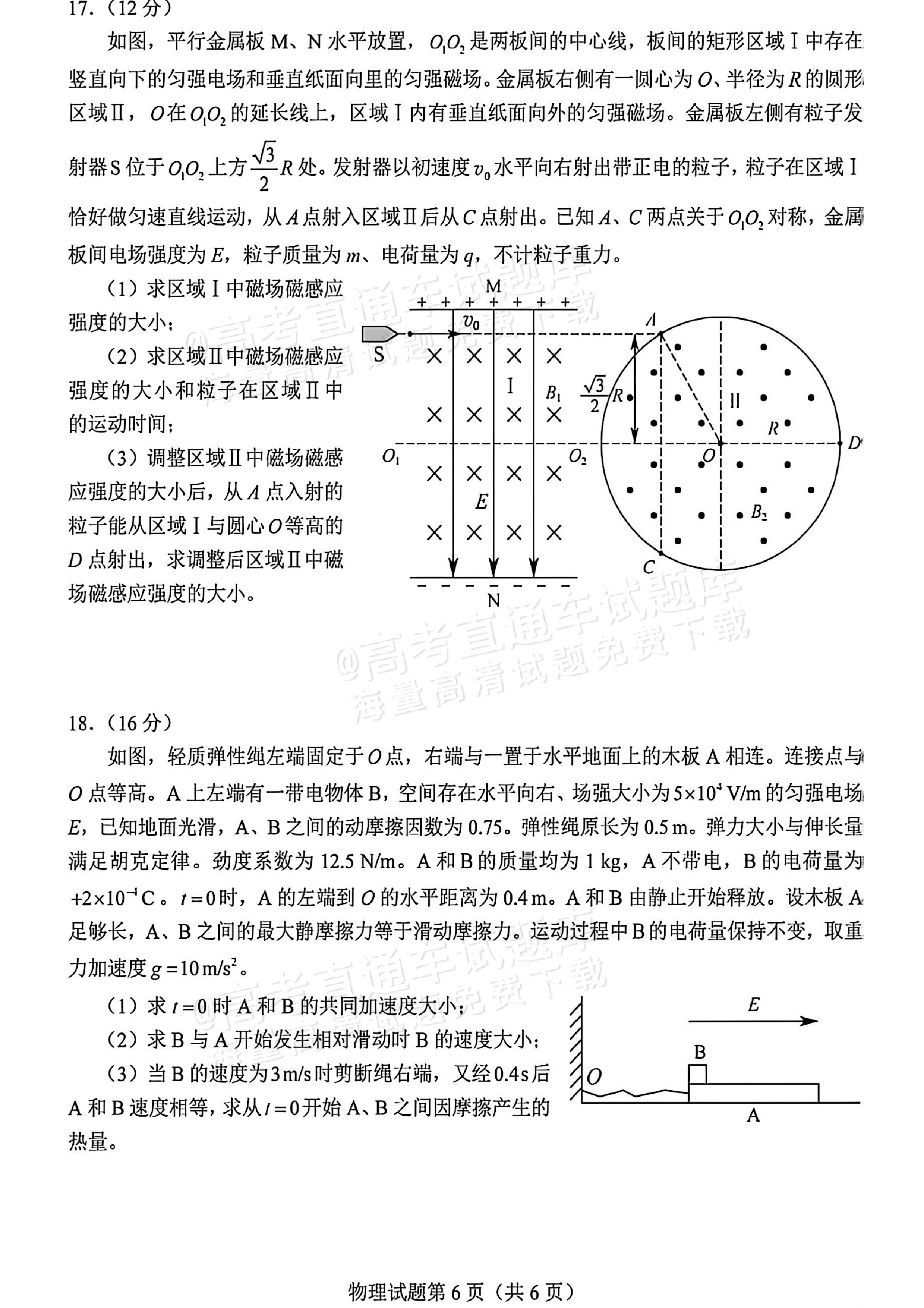 2026海南高考（新高考Ⅱ卷）物理试题及参考答案 第6页