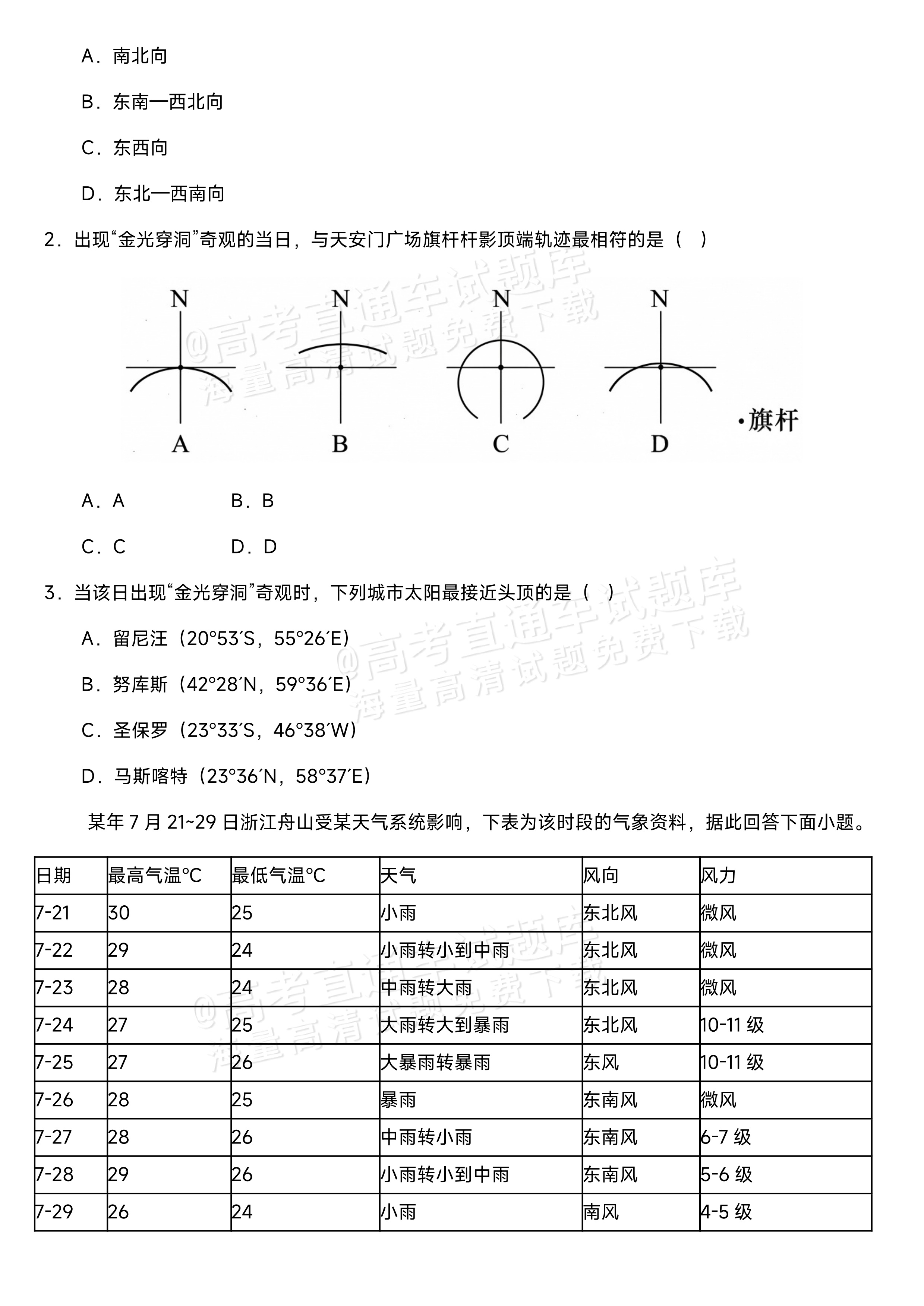 2027江苏省盐城市四校联盟高三10月阶段检测地理试题及参考答案 第2页
