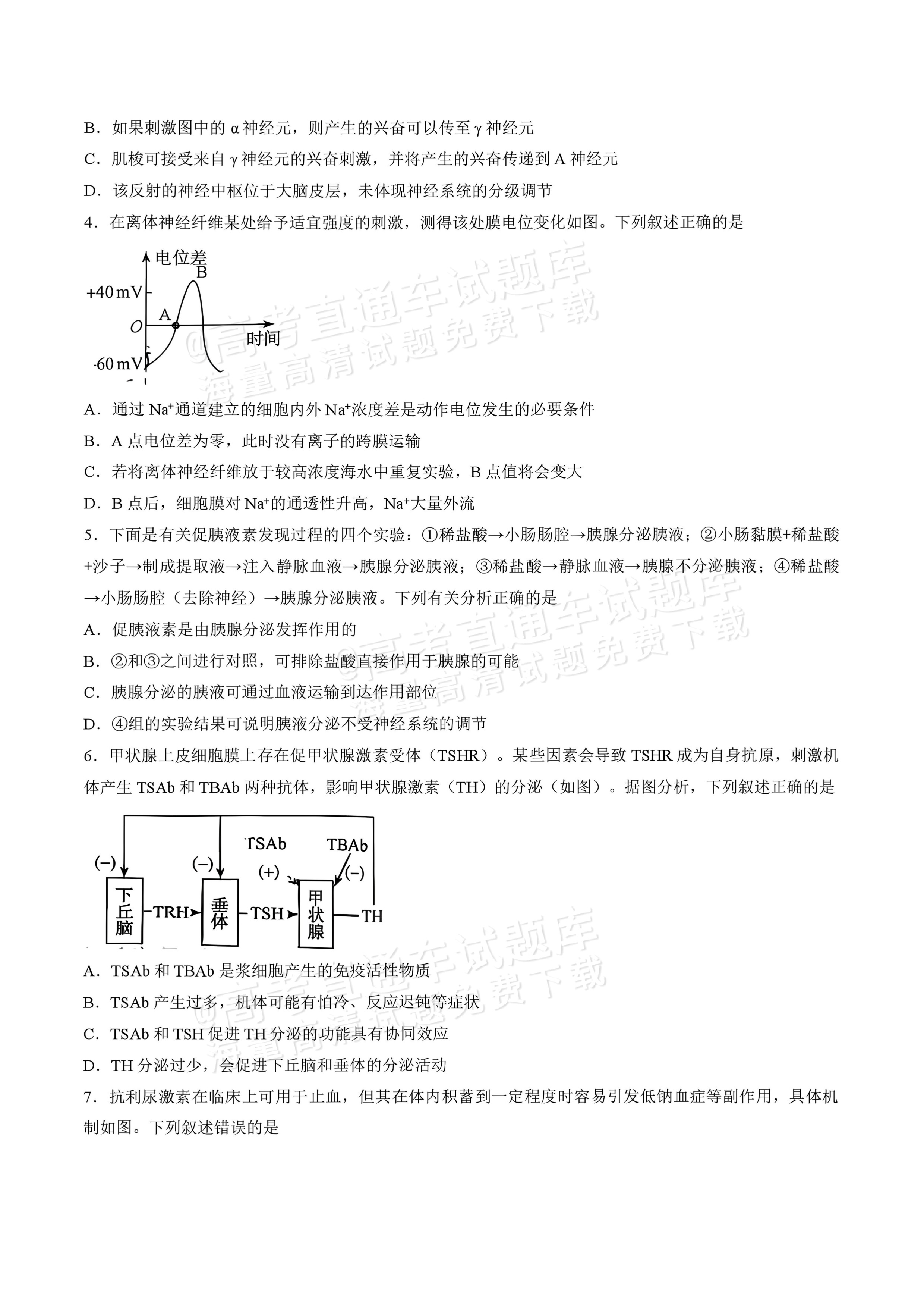 2027湖南五市十校联考高二上10月阶段检测 生物试题及参考答案 第2页