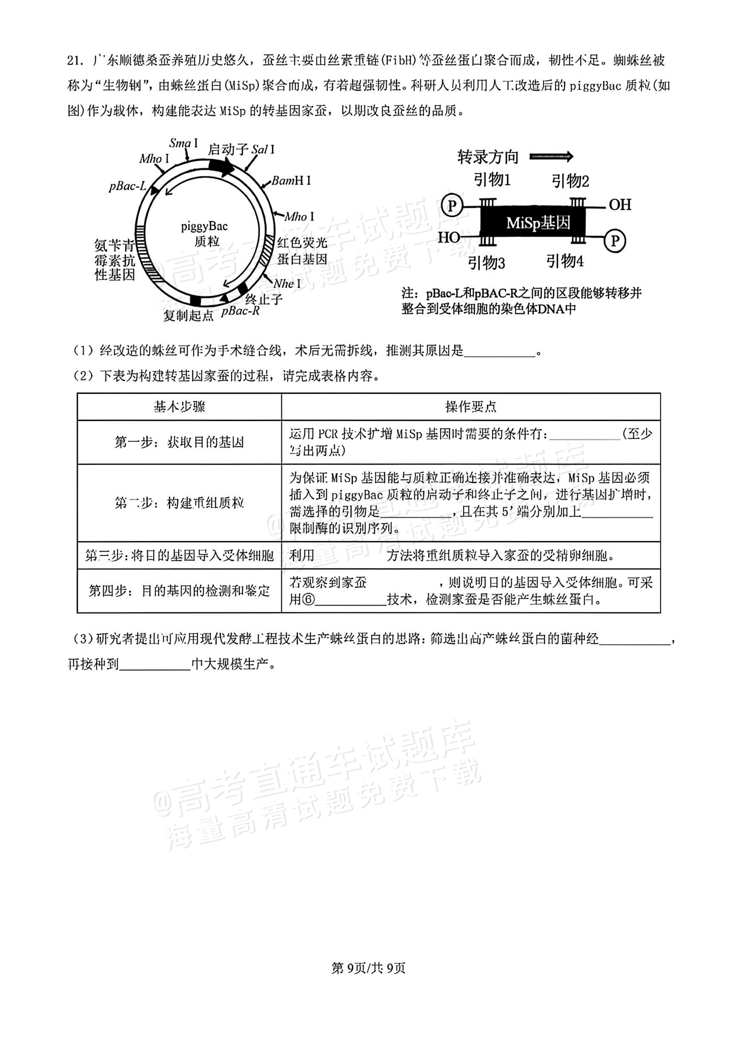 2026顺德二模生物试题及参考答案 第9页