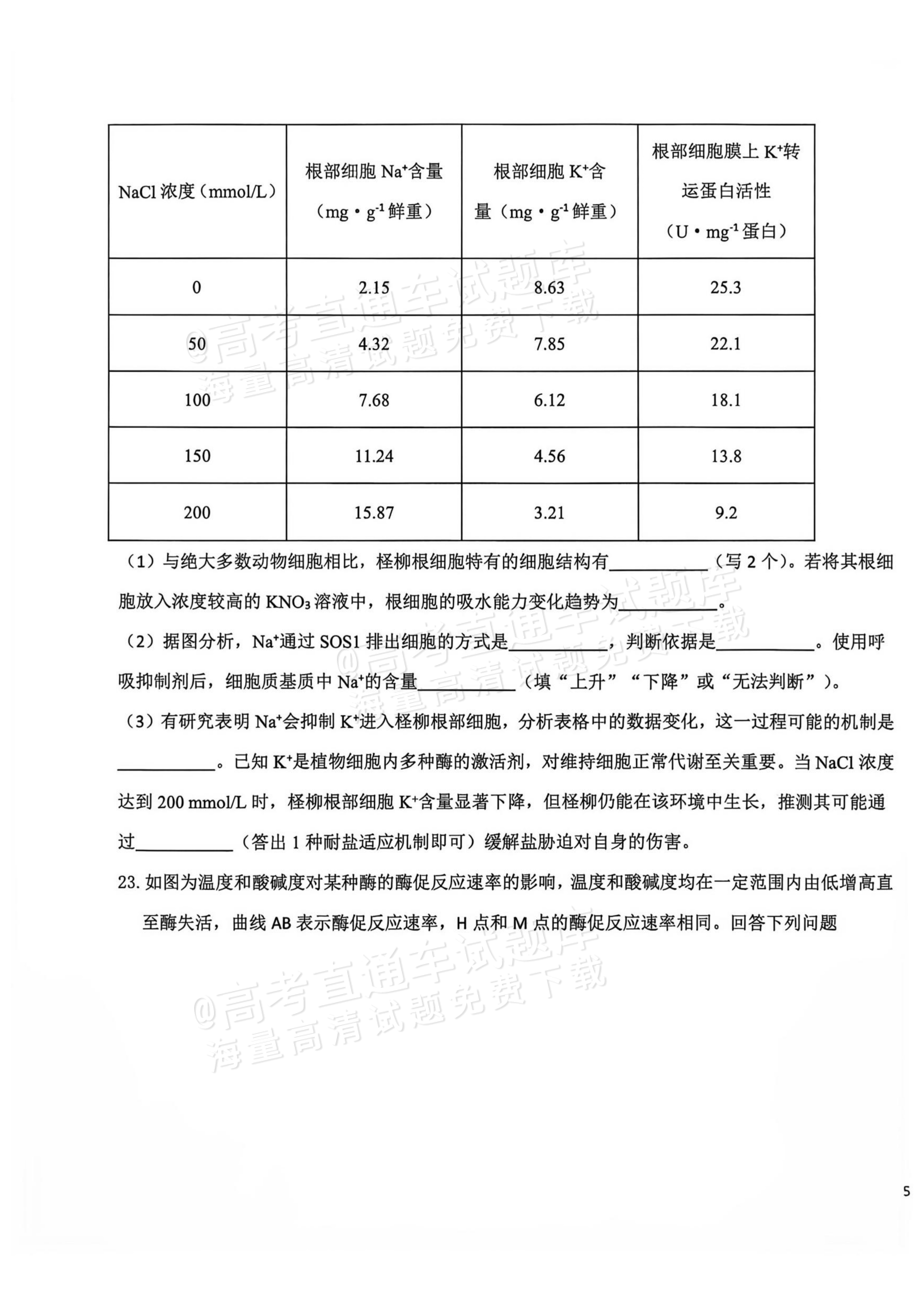 2027辽宁鞍山市部分高中高三10月阶段检测生物试题及参考答案 第6页