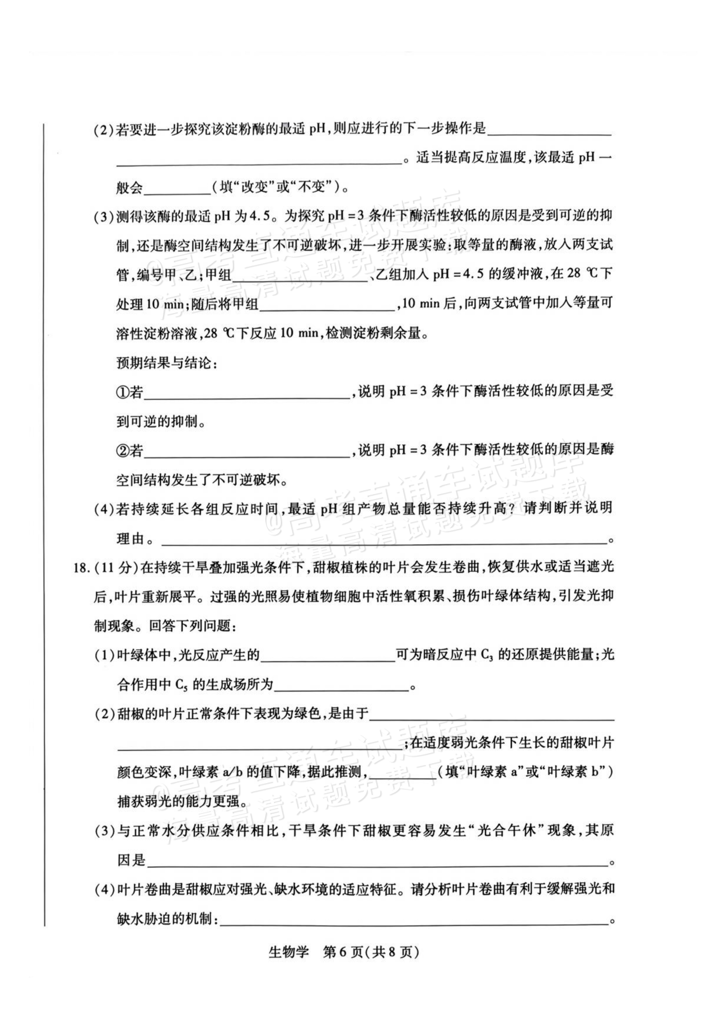 2027河南高三10月大联考生物试题及参考答案 第6页