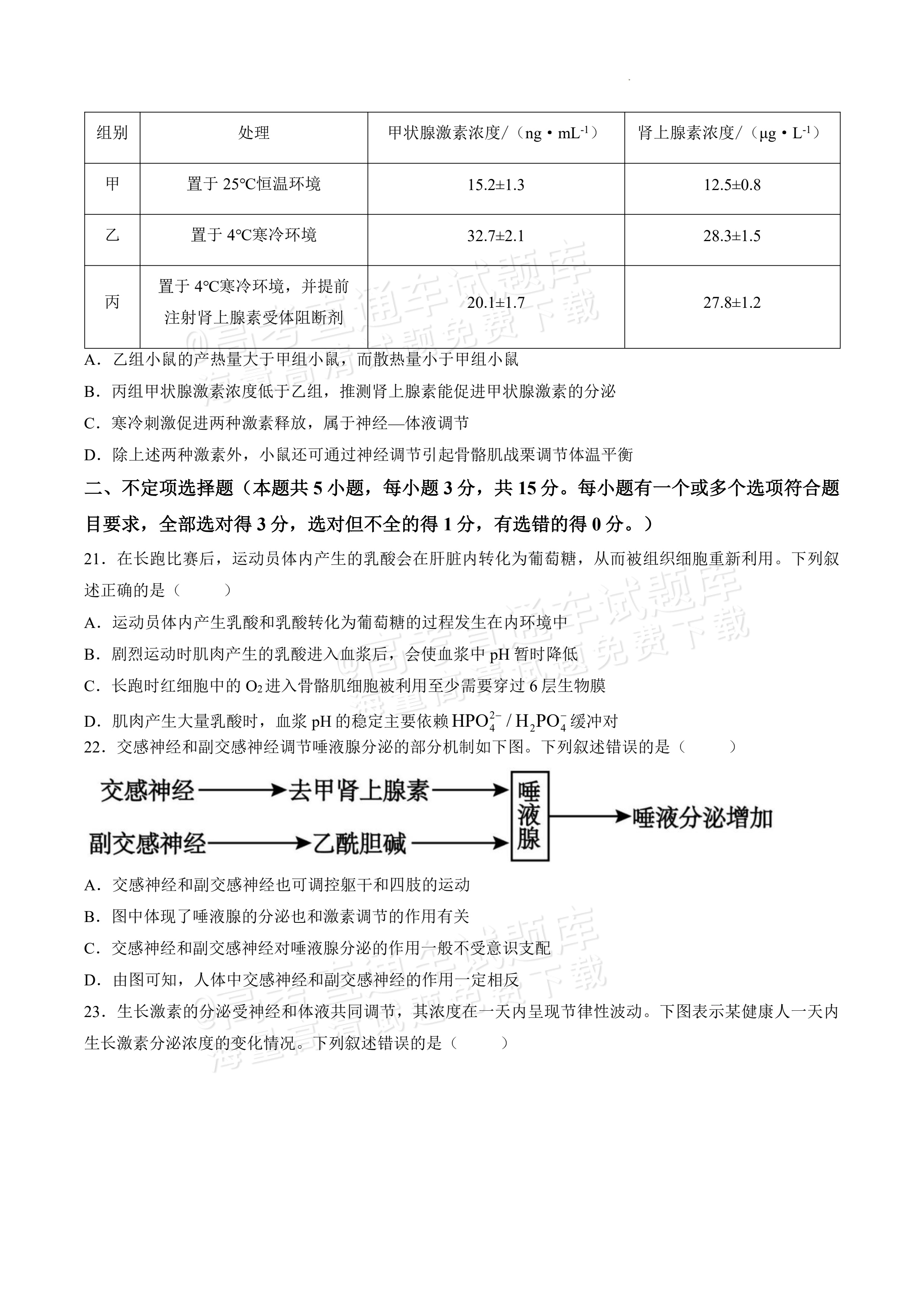 2027黑龙江省哈尔滨市第三中学高二上10月月考生物试题及参考答案 第6页
