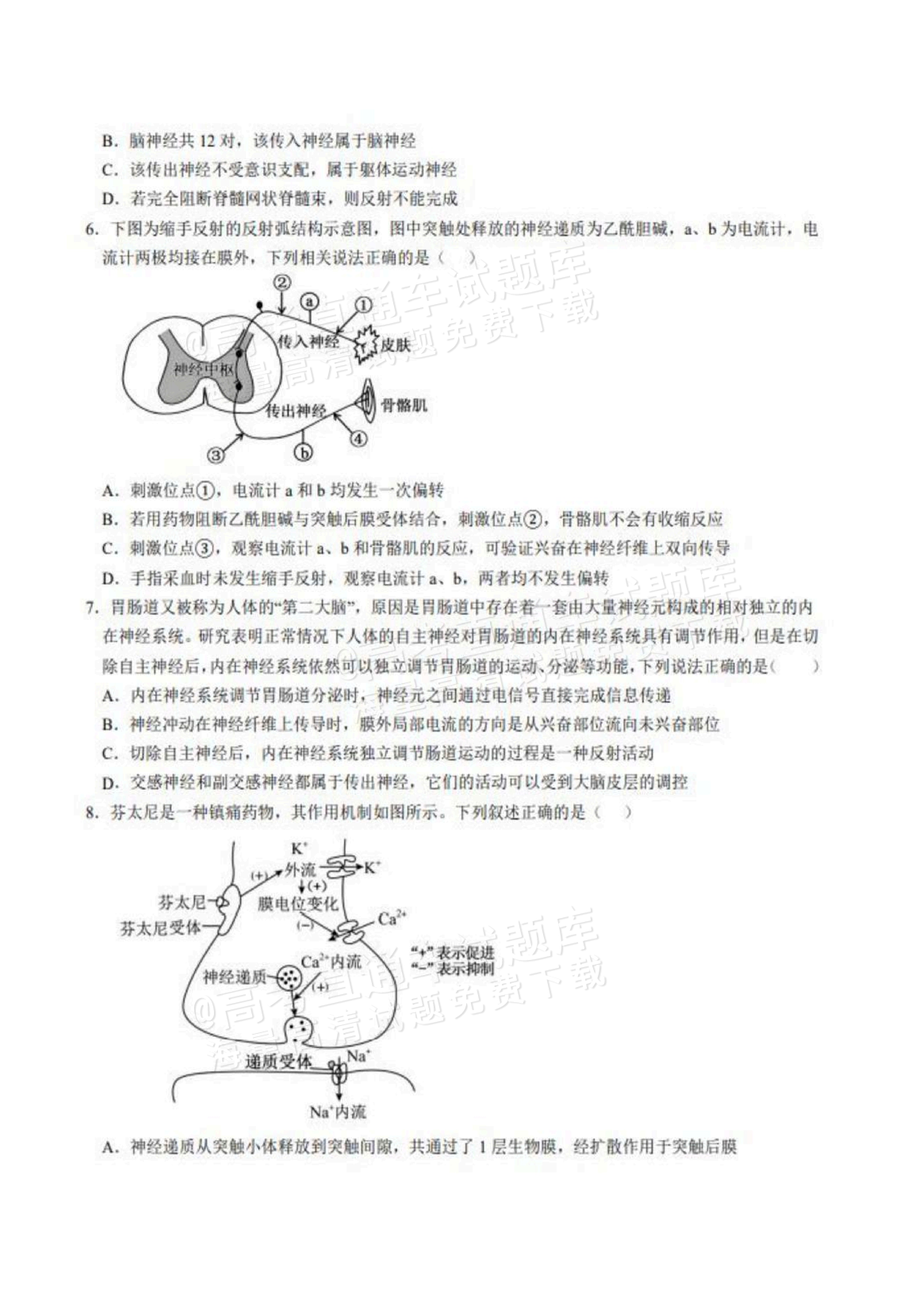2027山东德州市夏津第一中学高二上第一次月考生物试题及参考答案 第2页
