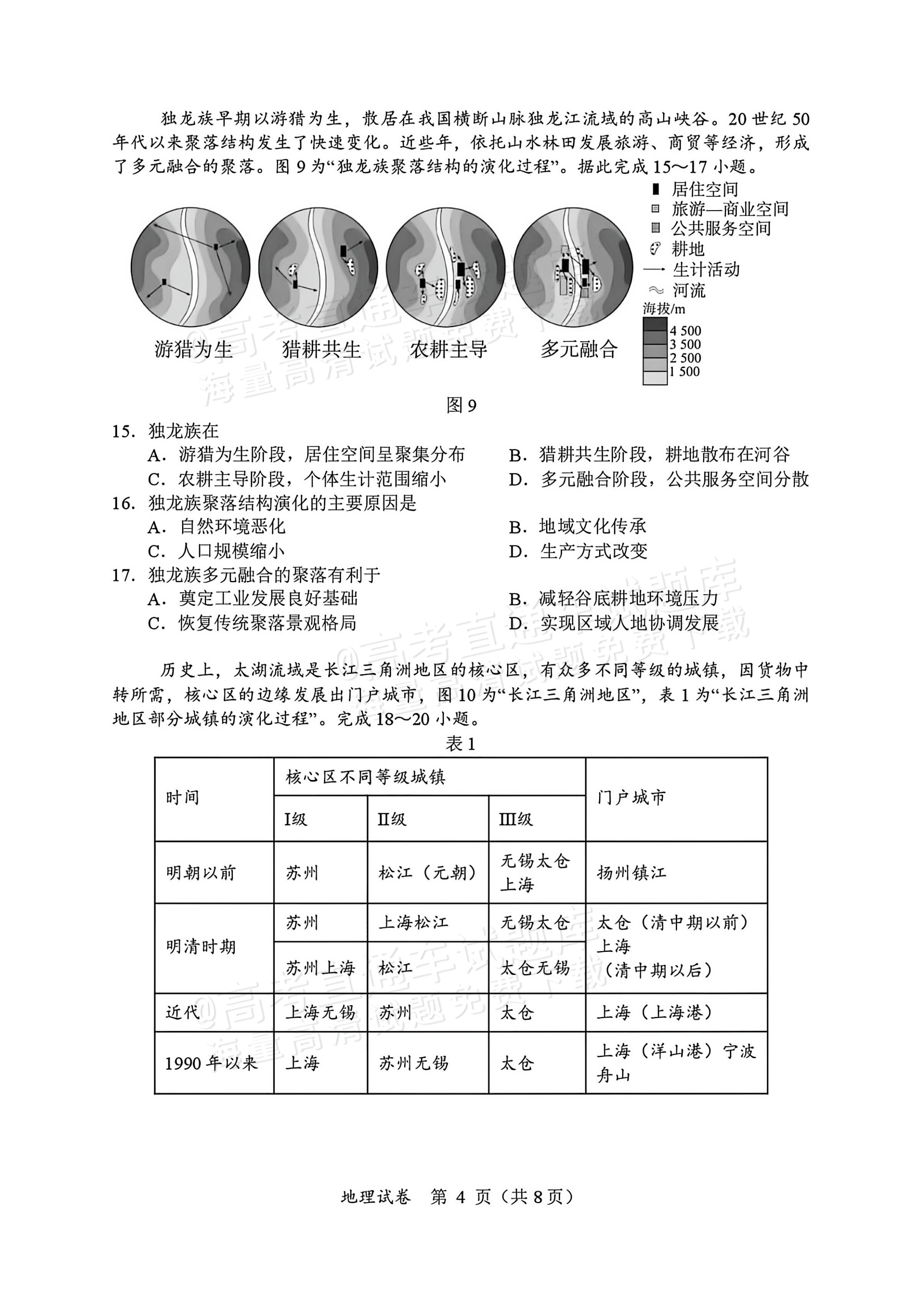 2027江苏三校高三10月调研测试地理试题及参考答案 第4页
