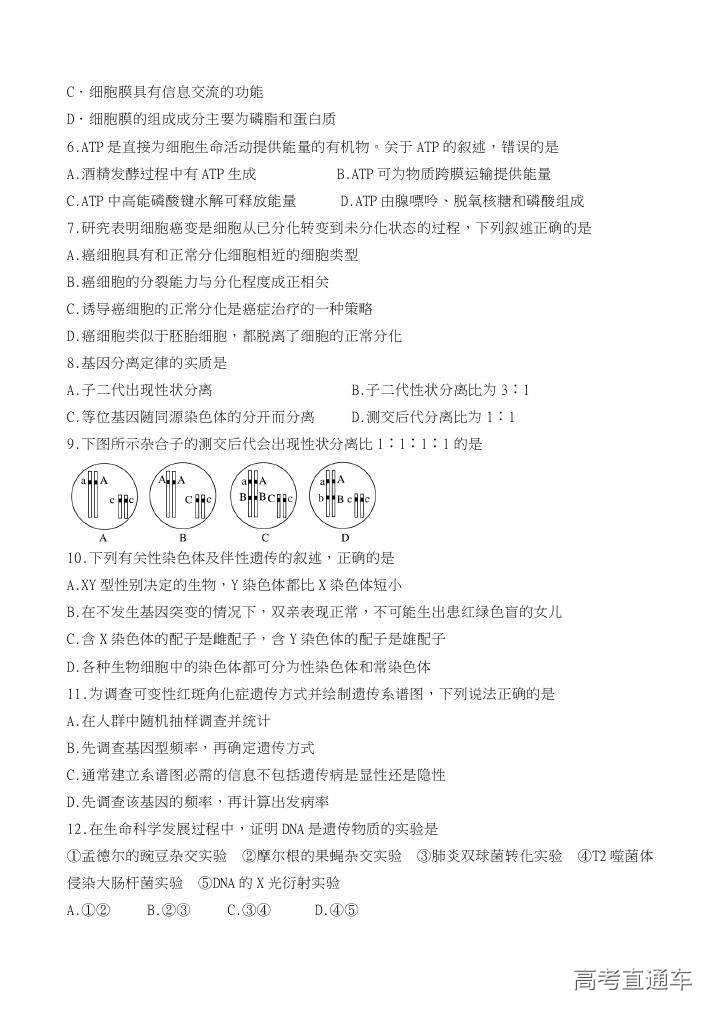 2018汕头金山中学高二期末考试各科试题及参考答案 第49页