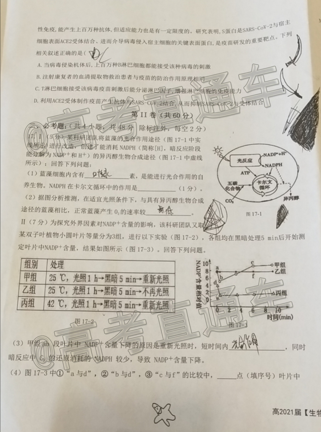 2021重庆七校联盟高三联考生物试题及参考答案 第4页