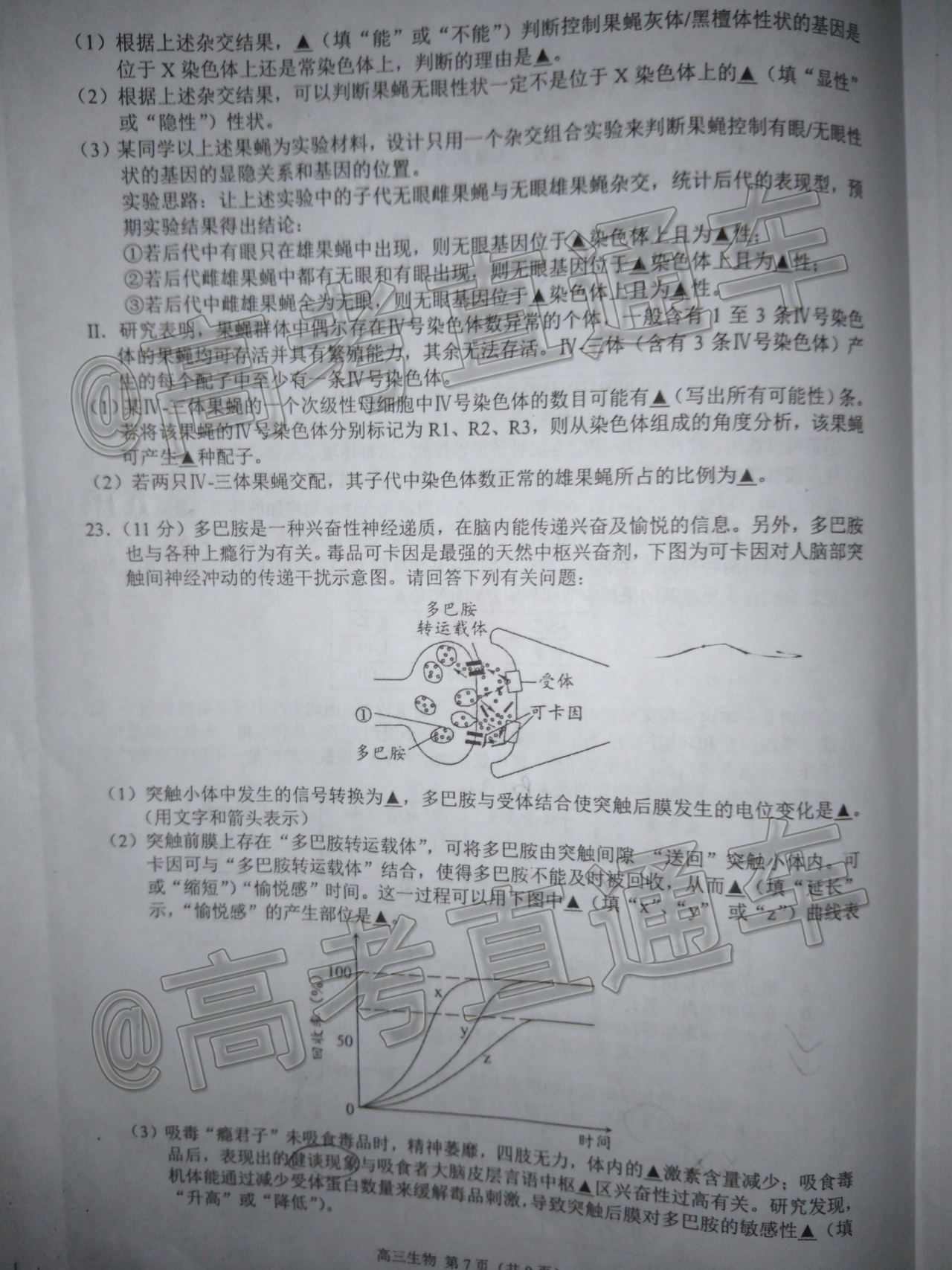 2021扬州高三适应性练习生物试题及参考答案 第7页