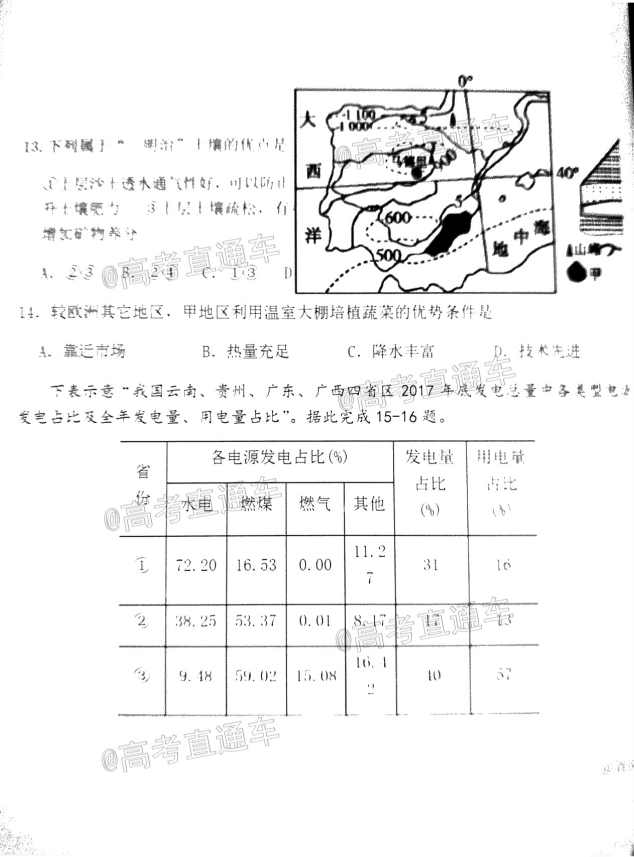 2021广东六校高三二联地理试题及参考答案 第5页