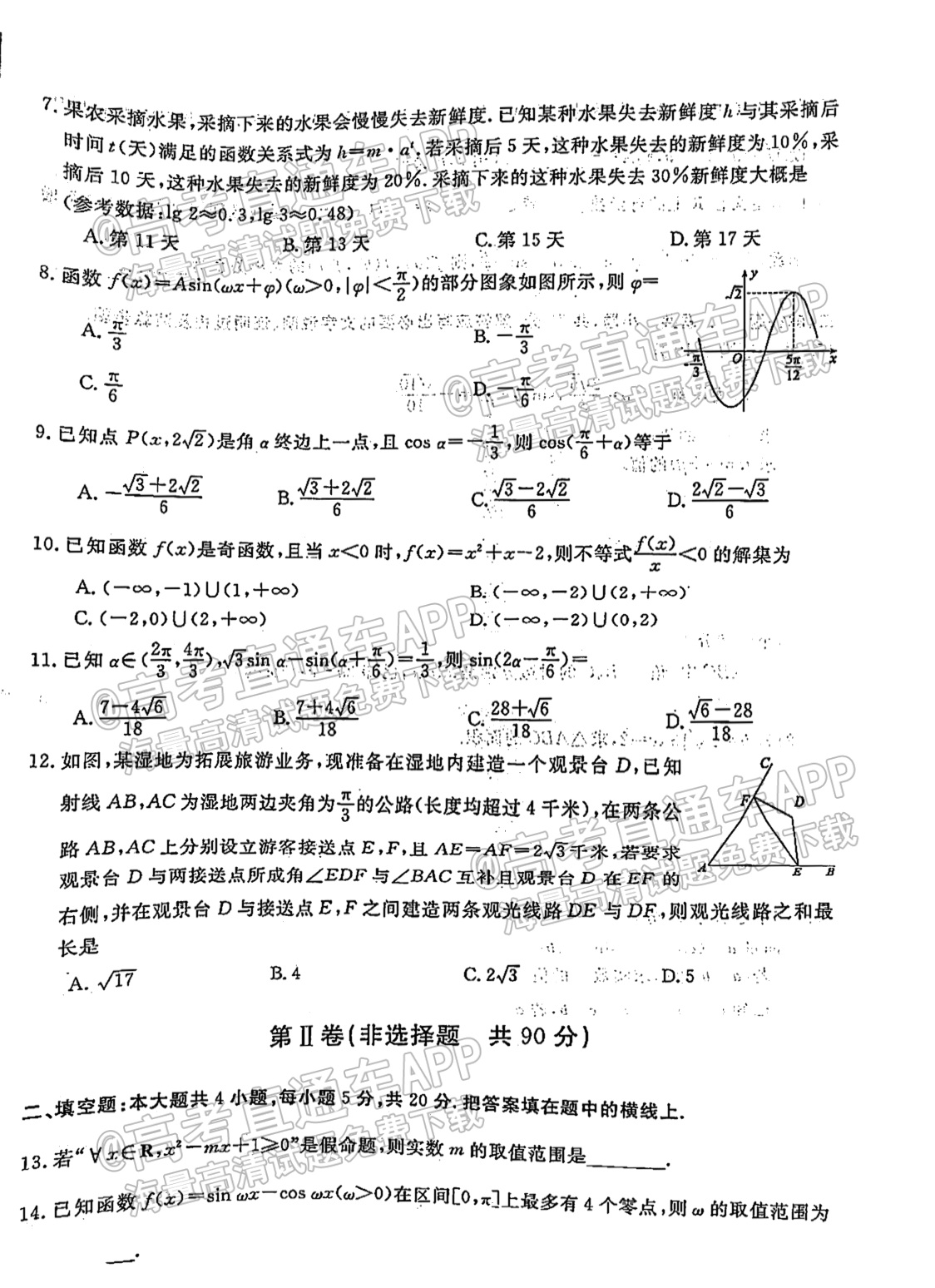 2022江西全国百强名校高三第二次联考文数试题 第2页