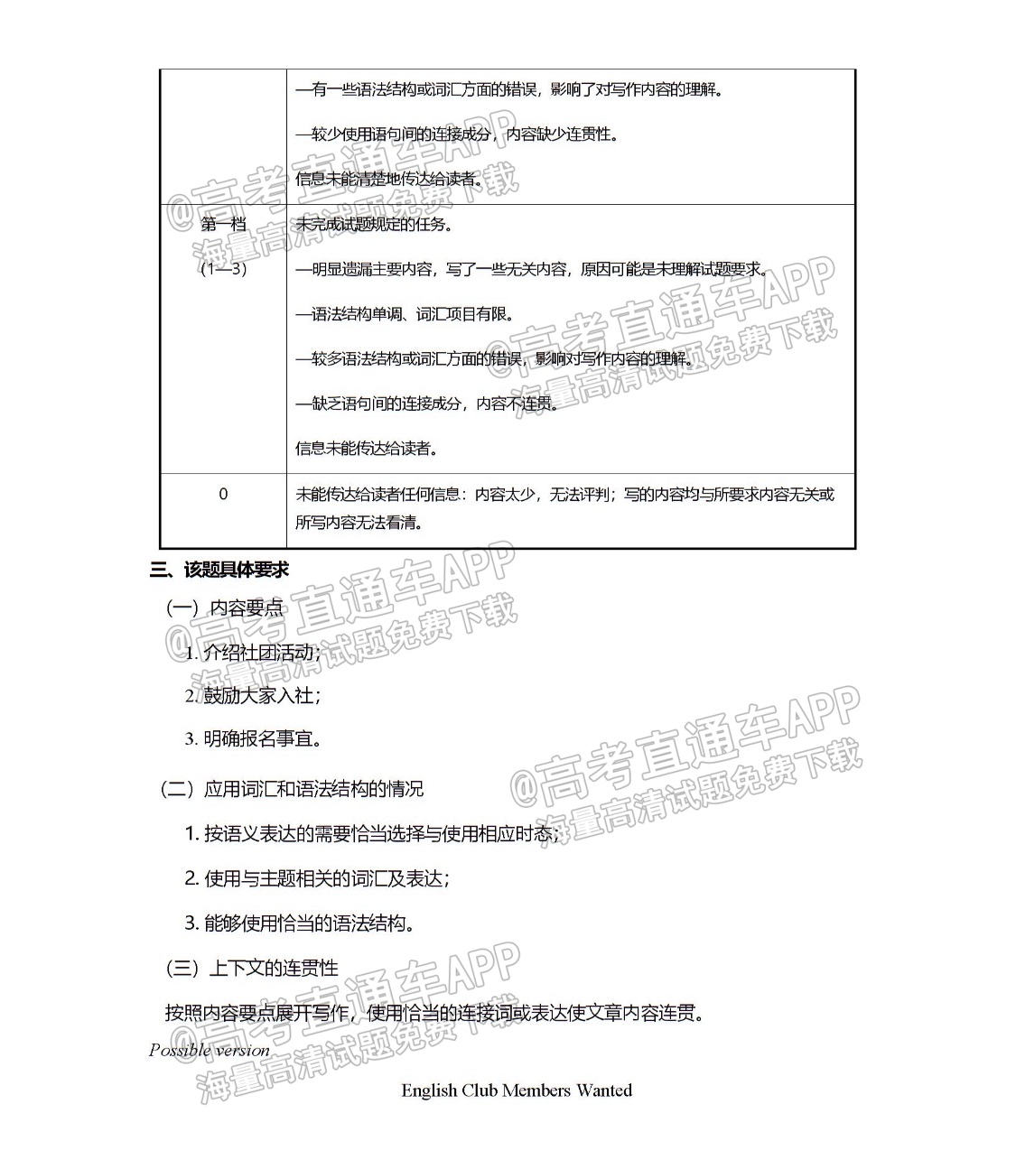 2022稽阳高三11月联考英语试题及参考答案 第13页
