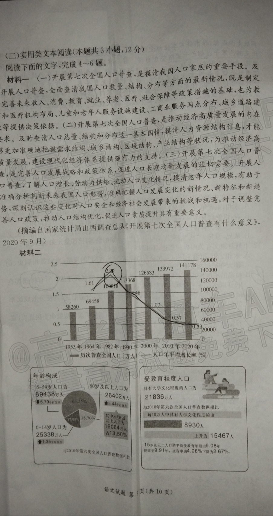 2022长郡十五校联盟高三3月联考（全国卷）语文试题及参考答案 第3页
