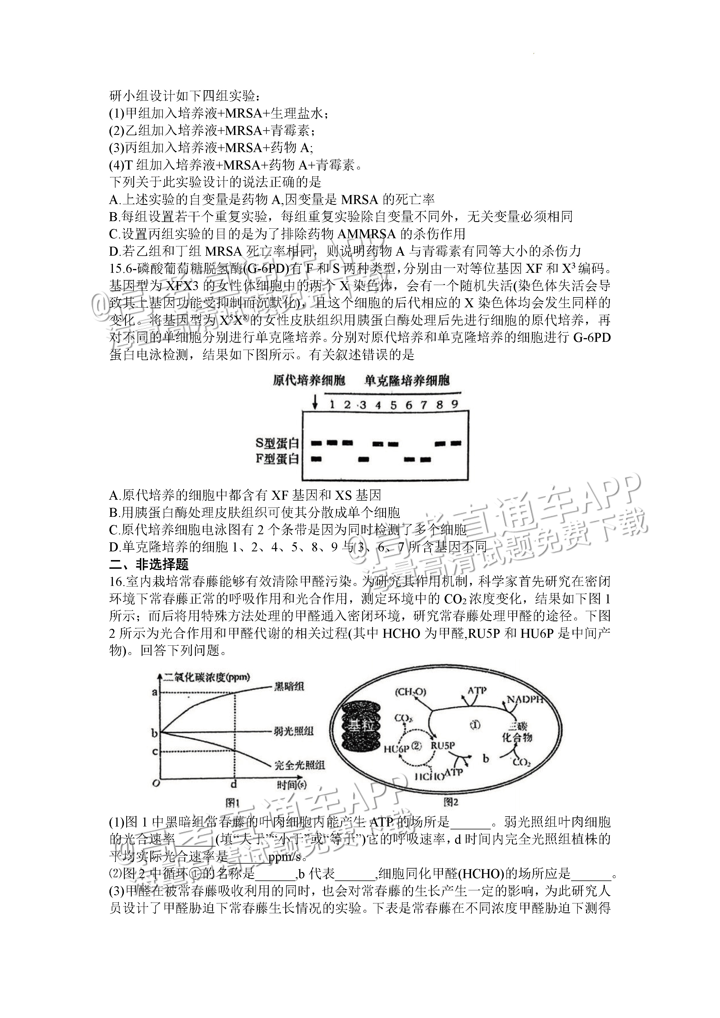 2023重庆八中高三下学期全真模拟考（二模）生物试题及参考答案 第5页