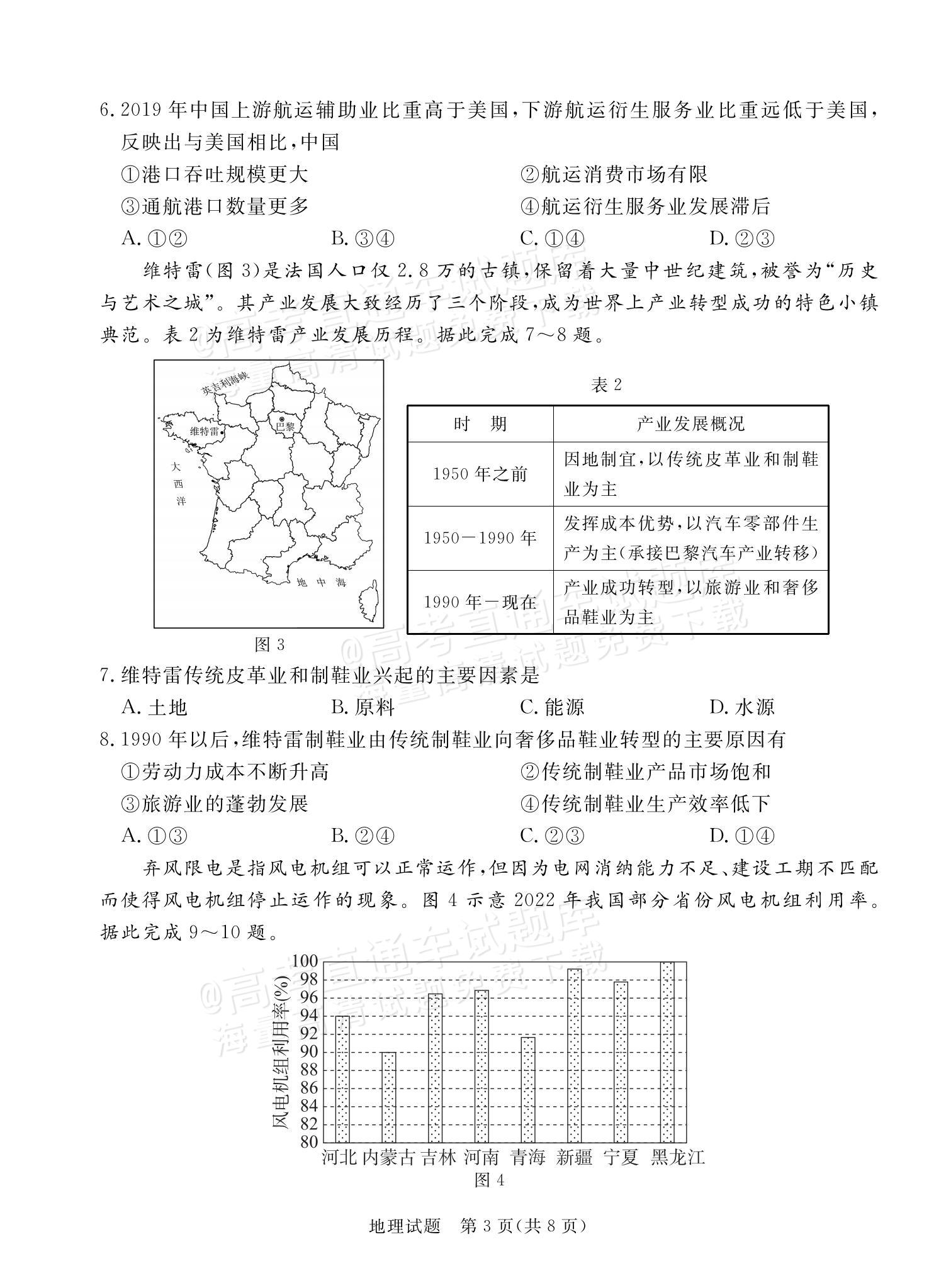 2024湛江一模地理试题及参考答案 第3页