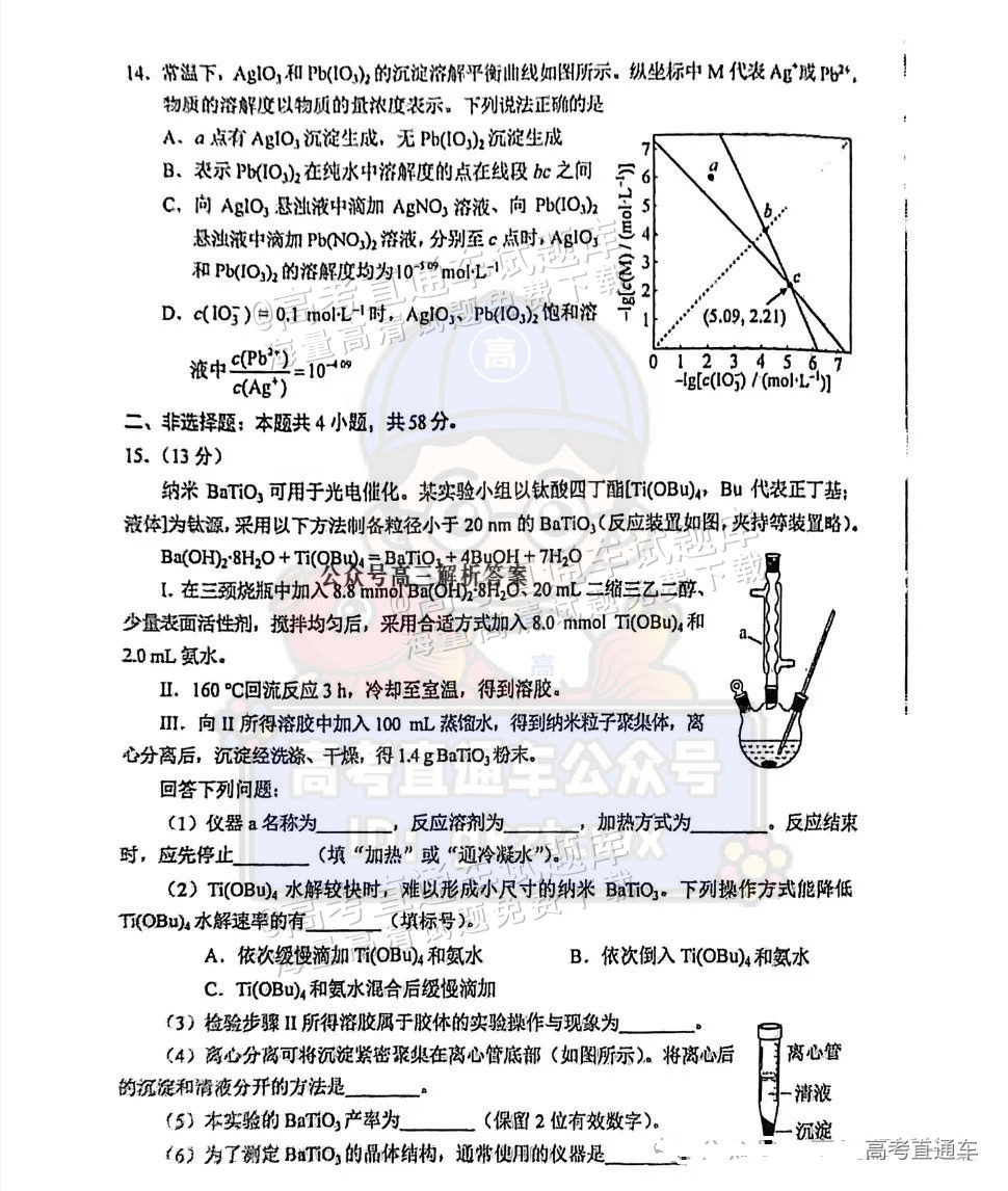 2025【八省联考四川卷】全国新高考适应性演练化学试题及参考答案 第16页