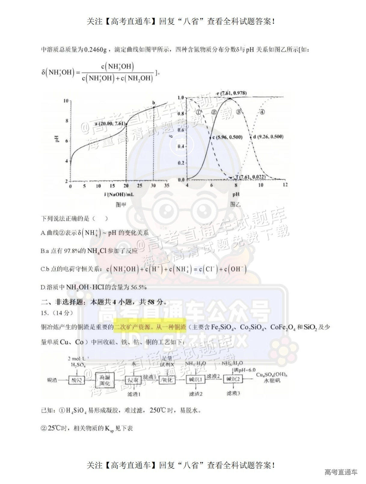 2025【八省联考四川卷】全国新高考适应性演练化学试题及参考答案 第92页