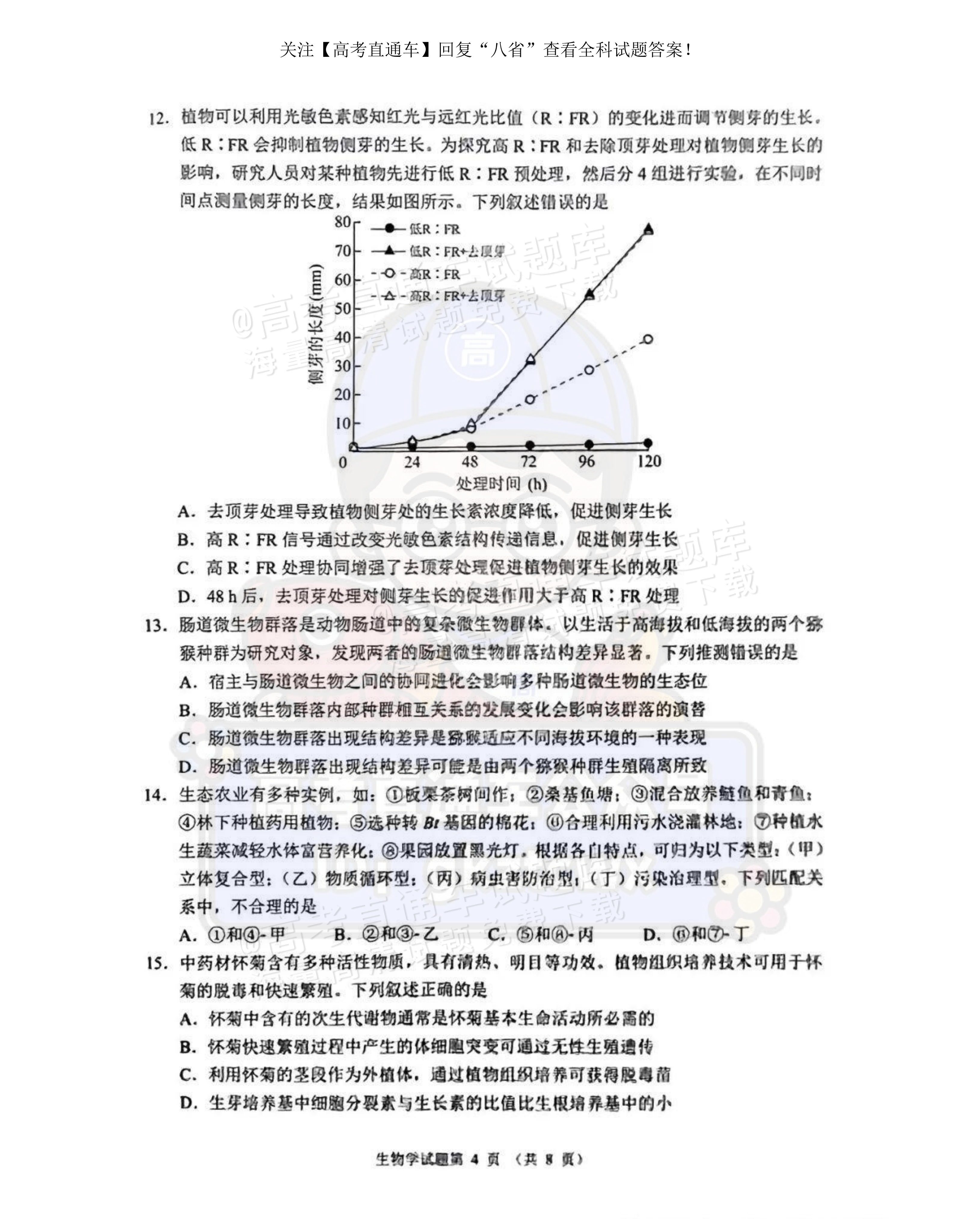 2025【八省联考河南卷】全国新高考适应性演练生物试题及参考答案 第4页