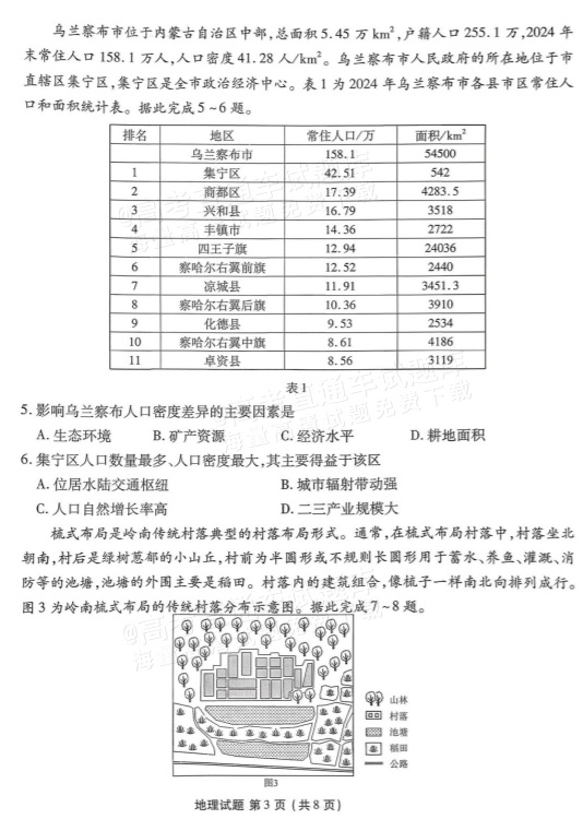 1761981710202098.png 2026湛江高三10月统考地理试题及参考答案 第3页