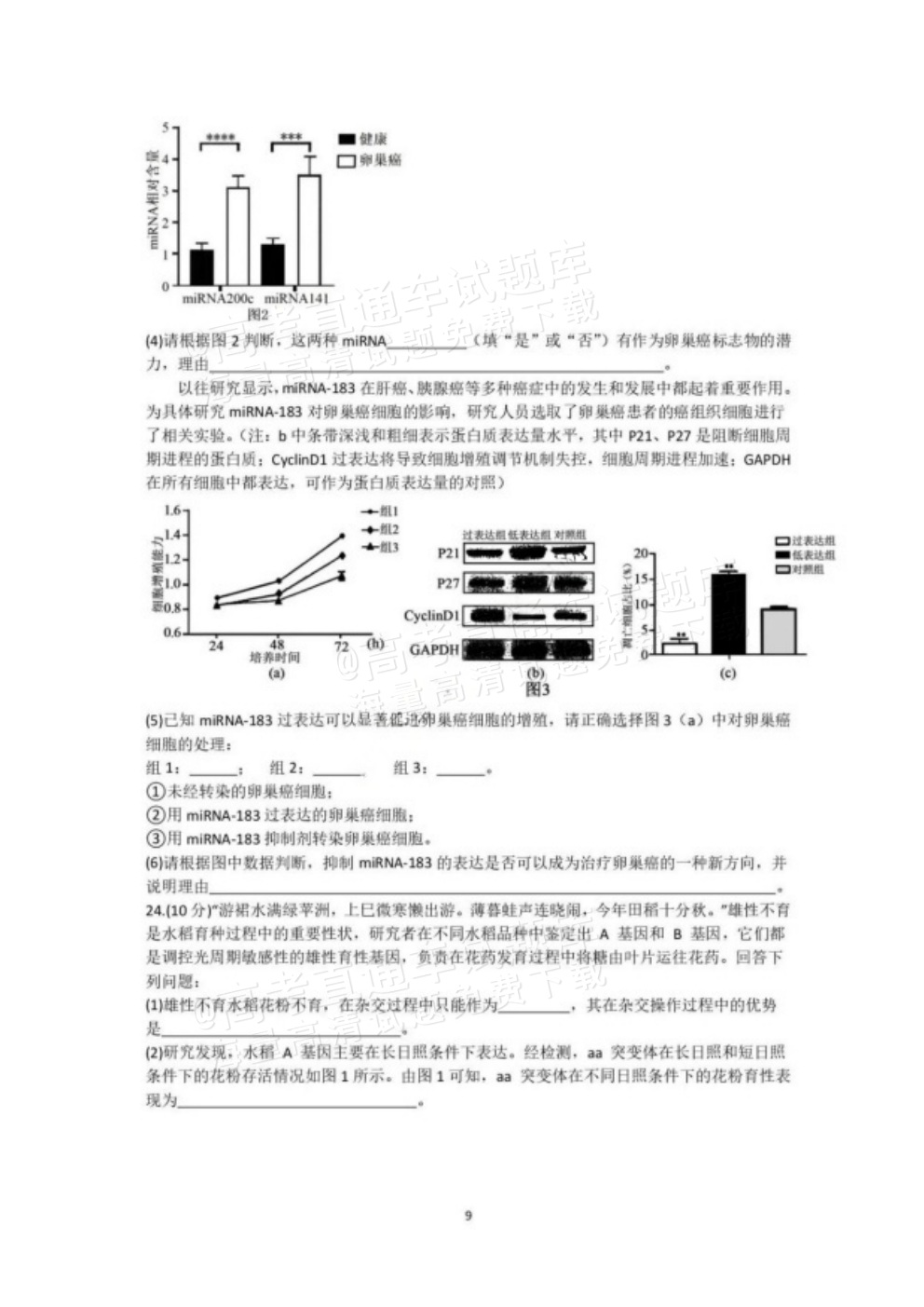 2026江苏扬州七校高三10月联考生物试题及参考答案 第9页