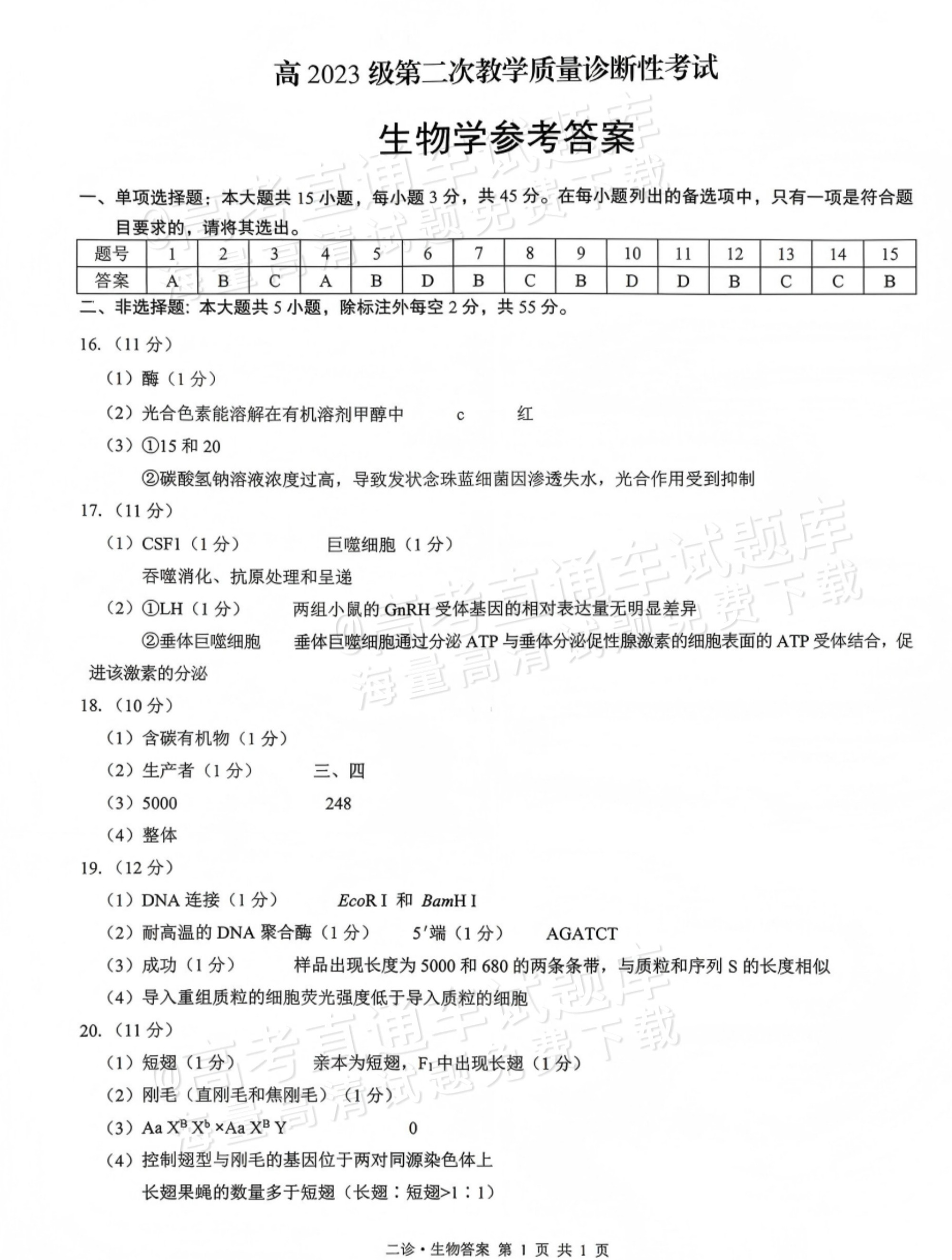 1770359782144856.png 2026泸州二诊生物试题及参考答案 答案 第1页
