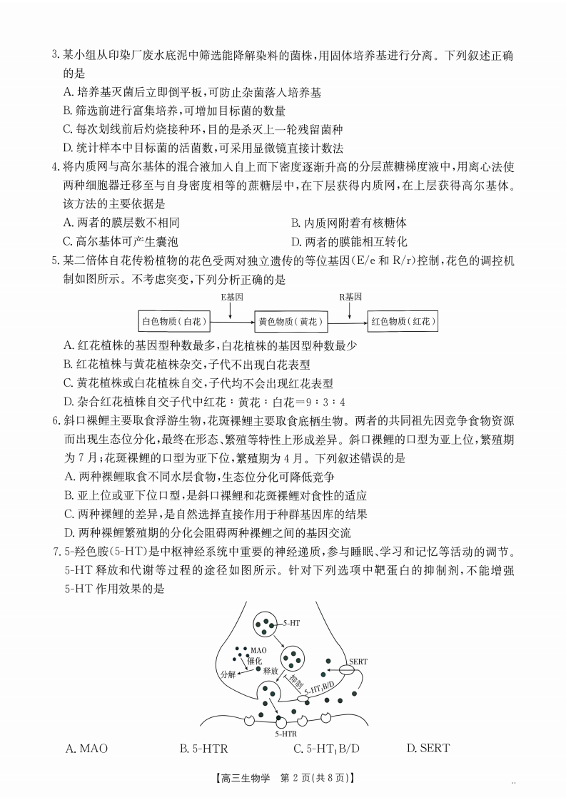2027广东高三10月大联考（27-08-43C）生物试题及参考答案 第2页