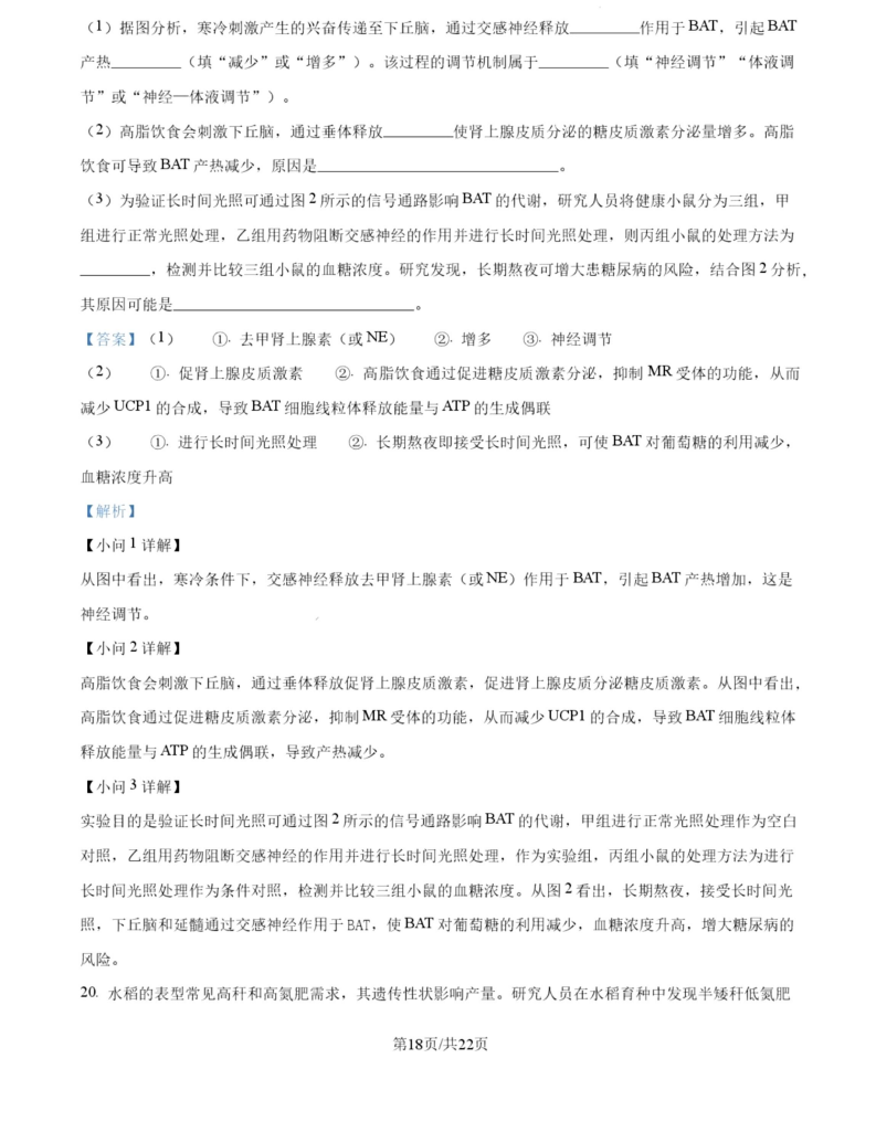 2027广东高三10月大联考（27-08-43C）生物试题及参考答案 答案 第18页