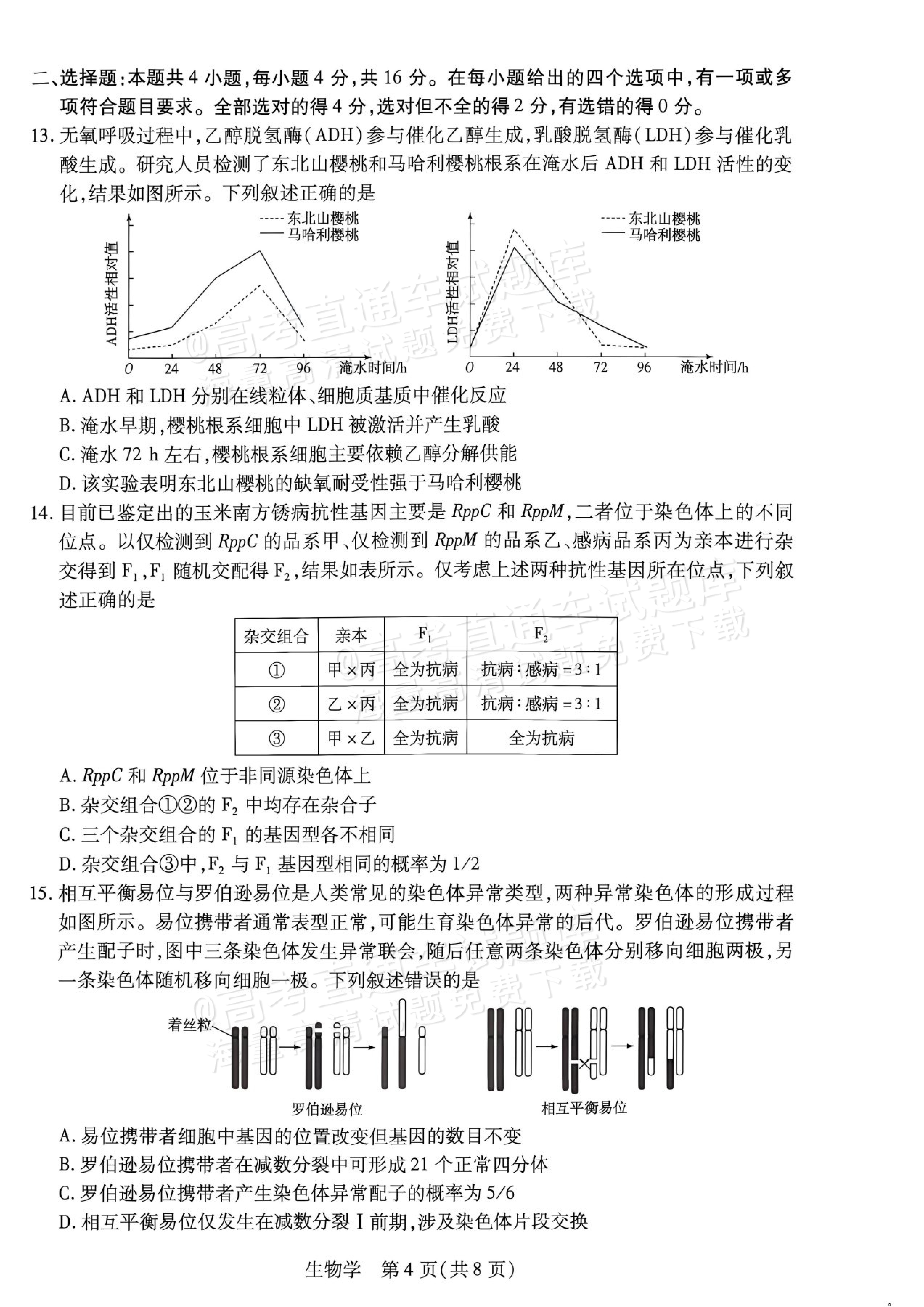 2027湖南湘一名校联盟高三10月联考生物试题及参考答案 第4页